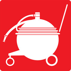 Wheeled fire extinguisher, fire equipment, Safety warning signs,symbol,icon,extinguisher