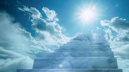 Steps ascending towards the heavens - obrazy, fototapety, plakaty