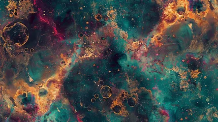 Foto op Canvas abstract background of the cosmic nebula universe full of colors © MochRibut