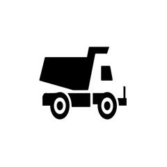 Fototapeta premium dump truck as a single simple icon logo vector illustration, isolated on transparent background
