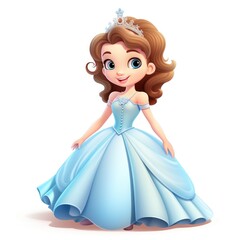 Little Girl in Dress With Tiara