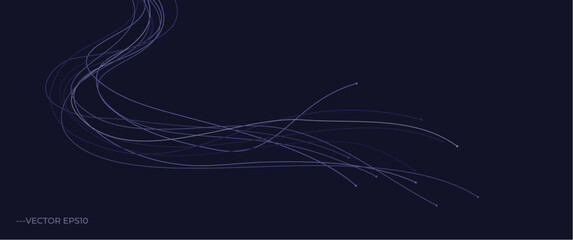 wavy blue scifi line data flow, futuristic dark blue vector eps10 design for background