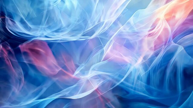 Abstract blue and pink smoke on a dark blue background. Fantasy fractal texture. Digital art.