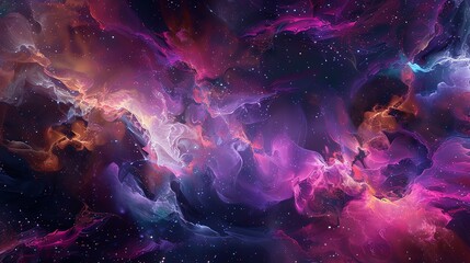 abstract background of the cosmic nebula universe full of colors - obrazy, fototapety, plakaty