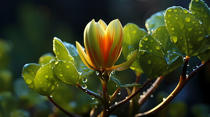 Flower buds in sharp focus with dreamy bokeh background