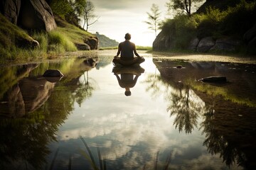 Meditating by a tiny water body, from my miniature perspective