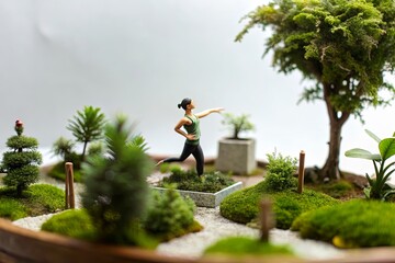 Doing yoga in a tiny garden, from my miniature perspective