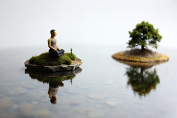Meditating by a tiny water body, from my miniature perspective