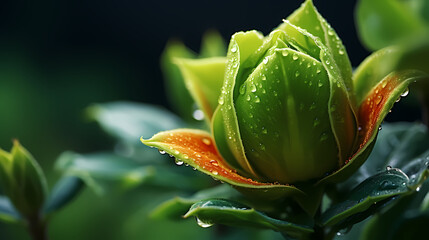 Close-up of delicate flower buds with visible color