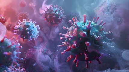 3D enlarged image of coronavirus - obrazy, fototapety, plakaty