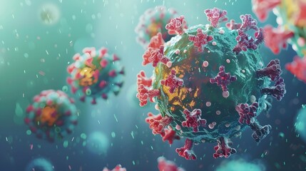3D enlarged image of coronavirus - obrazy, fototapety, plakaty