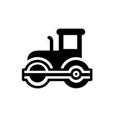 road roller as single simple icon logo vector illustration, isolated on transparent background