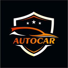 autocar shield vector logo template
