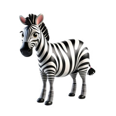 Fototapeta na wymiar 3d rendering of cartoon zebra on Isolated transparent background png. generated with AI