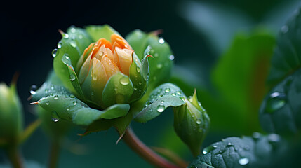 Close-up of delicate flower buds with visible color