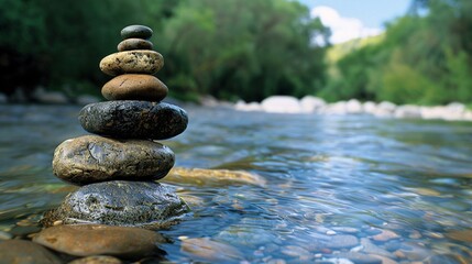 Rock Stacking in the River: A Monthly Event for Nature Lovers Generative AI