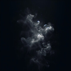 Suelo de hormigón con humo o niebla en una habitación oscura con foco. calle asfaltada, fondo negro - obrazy, fototapety, plakaty