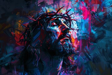 Jesus in Color: A Vibrant Portrayal of the Last Supper Generative AI