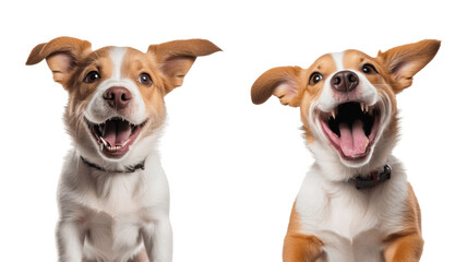 group of dogs isolated on transparent background