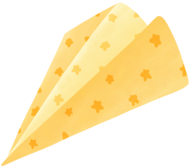 Handmade paper plane with star pattern