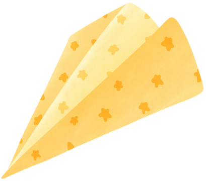 Handmade paper plane with star pattern