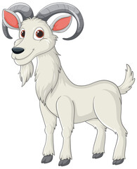 Vector graphic of a smiling, stylized goat