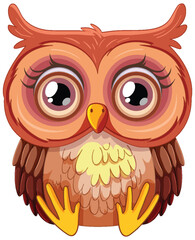 Colorful vector illustration of a friendly owl
