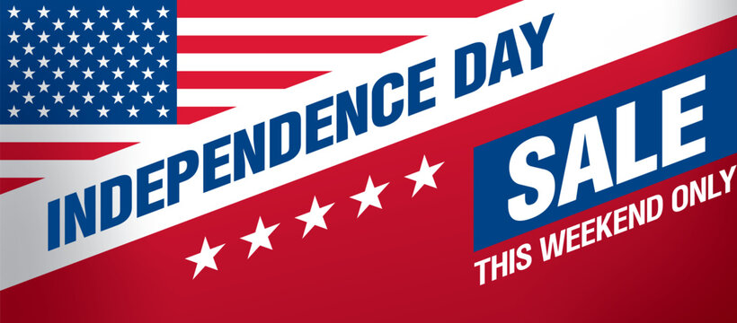 fourth of july. independence day sale banner template design