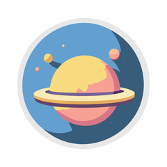 Planet Saturn flat icon. Vector illustration of the planet Saturn in flat style.