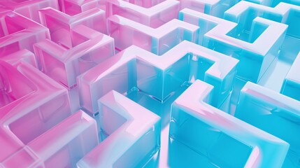 Pink and Blue Neon Lights: A Colorful Display for the Month of Love Generative AI