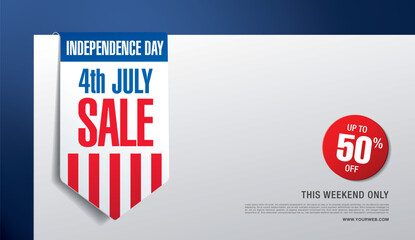 fourth of july. independence day sale banner template design