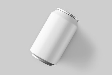 premium empty resting matte aluminum metallic soda cola drink can canister regular size 330 ml 11.2 oz beverage product mockup design template in top view isolated 3d render illustration