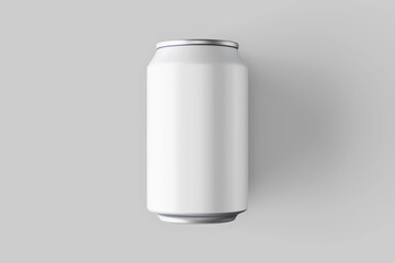 premium empty resting matte aluminum metallic soda cola drink can canister regular size 330 ml 11.2 oz beverage product mockup design template in top view isolated 3d render illustration