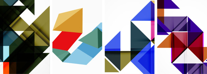 Triangle poster set for wallpaper, business card, cover, poster, banner, brochure, header, website