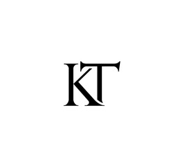 Initial Letter Logo. Logotype design. Simple Luxury Black Flat Vector KT