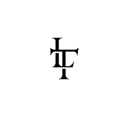 Initial Letter Logo. Logotype design. Simple Luxury Black Flat Vector LT