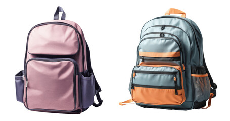 school backpack isolated on transparent background