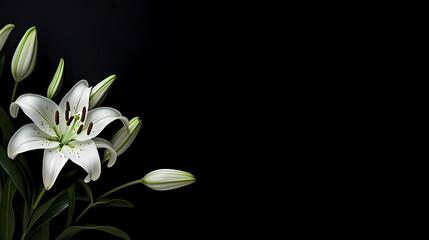 Obraz premium Lily flowers on pastel background