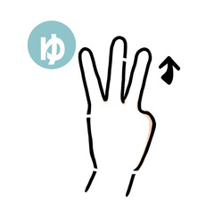 手話の指文字「ゅ」