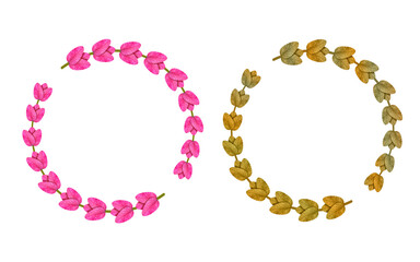 circle made of flowers