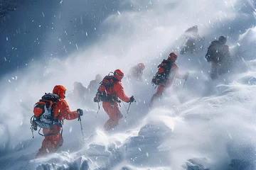 Crédence de cuisine en verre imprimé Everest Avalanche Rescue Teams
