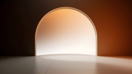 Digital gradient brown beige white glass geometric horizontal version poster web page PPT background with generative