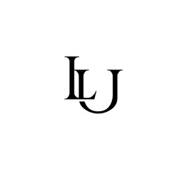 Initial Letter Logo. Logotype design. Simple Luxury Black Flat Vector LU