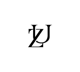 Initial Letter Logo. Logotype design. Simple Luxury Black Flat Vector ZU