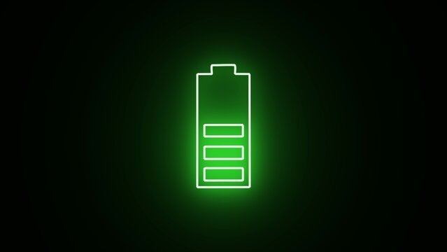 recommend clip art: Charge battery sign with lightning. Battery charging - power sign. Neon green glowing Battery Status Sign. Neon glowing battery cell icon on black background.