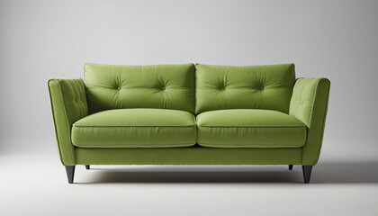 green sofa isolated on a transparent background,   colorful background