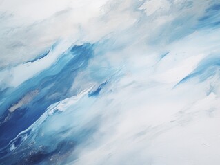 Obraz premium The painting is a beautiful blue and white color with a wave-like pattern