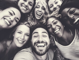 A group of people are smiling and posing for a picture