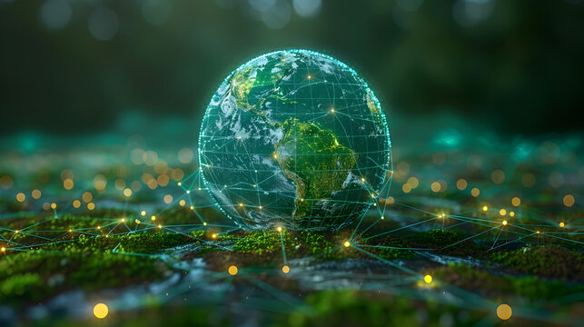 Interactive Digital Globe Showcasing International Green Finance and Carbon Trading Hubs