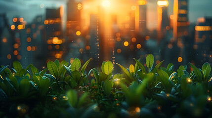 Lush Foliage at Dusk Reflecting Dynamic Sustainable Finance Initiatives